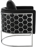 Casa Velvet Contemporary Chair – Modern Design with Soft Upholstery and Stylish Honeycomb Frame