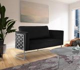 Casa Velvet Contemporary Loveseat - Luxurious Soft Upholstery with Chic Chrome Frame for Modern Spaces