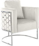 Casa Velvet Contemporary Chair – Modern Design with Soft Upholstery and Stylish Honeycomb Frame