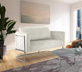 Casa Velvet Contemporary Loveseat - Luxurious Soft Upholstery with Chic Chrome Frame for Modern Spaces