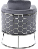 Casa Velvet Contemporary Chair – Modern Design with Soft Upholstery and Stylish Honeycomb Frame