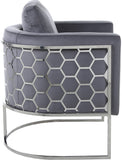 Casa Velvet Contemporary Chair – Modern Design with Soft Upholstery and Stylish Honeycomb Frame