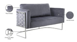 Casa Velvet Contemporary Loveseat - Luxurious Soft Upholstery with Chic Chrome Frame for Modern Spaces