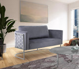 Casa Velvet Contemporary Loveseat - Luxurious Soft Upholstery with Chic Chrome Frame for Modern Spaces