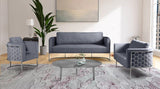Casa Velvet Contemporary Loveseat - Luxurious Soft Upholstery with Chic Chrome Frame for Modern Spaces