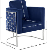 Casa Velvet Contemporary Chair – Modern Design with Soft Upholstery and Stylish Honeycomb Frame