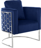 Casa Velvet Contemporary Chair – Modern Design with Soft Upholstery and Stylish Honeycomb Frame