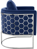 Casa Velvet Contemporary Chair – Modern Design with Soft Upholstery and Stylish Honeycomb Frame