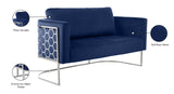 Casa Velvet Contemporary Loveseat - Luxurious Soft Upholstery with Chic Chrome Frame for Modern Spaces