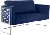 Casa Velvet Contemporary Loveseat - Luxurious Soft Upholstery with Chic Chrome Frame for Modern Spaces