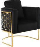 Casa Velvet Contemporary Chair – Modern Design with Soft Upholstery and Stylish Honeycomb Frame