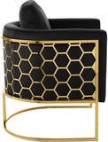 Casa Velvet Contemporary Chair – Modern Design with Soft Upholstery and Stylish Honeycomb Frame