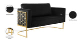Casa Velvet Contemporary Loveseat - Luxurious Soft Upholstery with Chic Chrome Frame for Modern Spaces