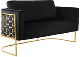 Casa Velvet Contemporary Loveseat - Luxurious Soft Upholstery with Chic Chrome Frame for Modern Spaces