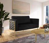 Casa Velvet Contemporary Loveseat - Luxurious Soft Upholstery with Chic Chrome Frame for Modern Spaces
