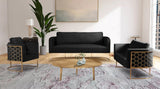 Casa Velvet Contemporary Loveseat - Luxurious Soft Upholstery with Chic Chrome Frame for Modern Spaces