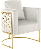 Casa Velvet Contemporary Chair – Modern Design with Soft Upholstery and Stylish Honeycomb Frame