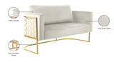 Casa Velvet Contemporary Loveseat - Luxurious Soft Upholstery with Chic Chrome Frame for Modern Spaces
