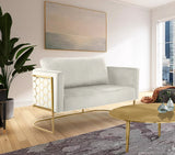 Casa Velvet Contemporary Loveseat - Luxurious Soft Upholstery with Chic Chrome Frame for Modern Spaces