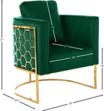 Casa Velvet Contemporary Chair – Modern Design with Soft Upholstery and Stylish Honeycomb Frame