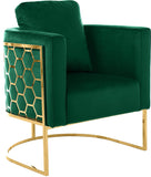 Casa Velvet Contemporary Chair – Modern Design with Soft Upholstery and Stylish Honeycomb Frame
