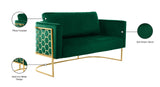 Casa Velvet Contemporary Loveseat - Luxurious Soft Upholstery with Chic Chrome Frame for Modern Spaces