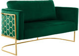 Casa Velvet Contemporary Loveseat - Luxurious Soft Upholstery with Chic Chrome Frame for Modern Spaces