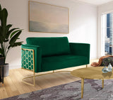 Casa Velvet Contemporary Loveseat - Luxurious Soft Upholstery with Chic Chrome Frame for Modern Spaces