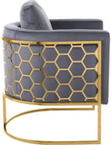 Casa Velvet Contemporary Chair – Modern Design with Soft Upholstery and Stylish Honeycomb Frame