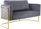 Casa Velvet Contemporary Loveseat - Luxurious Soft Upholstery with Chic Chrome Frame for Modern Spaces