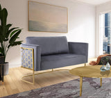 Casa Velvet Contemporary Loveseat - Luxurious Soft Upholstery with Chic Chrome Frame for Modern Spaces