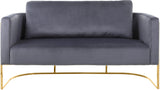 Casa Velvet Contemporary Loveseat - Luxurious Soft Upholstery with Chic Chrome Frame for Modern Spaces