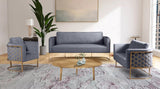 Casa Velvet Contemporary Loveseat - Luxurious Soft Upholstery with Chic Chrome Frame for Modern Spaces
