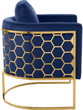 Casa Velvet Contemporary Chair – Modern Design with Soft Upholstery and Stylish Honeycomb Frame