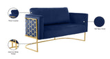 Casa Velvet Contemporary Loveseat - Luxurious Soft Upholstery with Chic Chrome Frame for Modern Spaces
