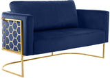 Casa Velvet Contemporary Loveseat - Luxurious Soft Upholstery with Chic Chrome Frame for Modern Spaces