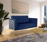 Casa Velvet Contemporary Loveseat - Luxurious Soft Upholstery with Chic Chrome Frame for Modern Spaces
