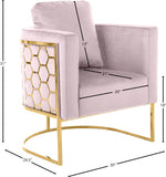 Casa Velvet Contemporary Chair – Modern Design with Soft Upholstery and Stylish Honeycomb Frame