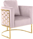 Casa Velvet Contemporary Chair – Modern Design with Soft Upholstery and Stylish Honeycomb Frame