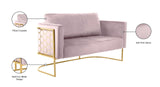 Casa Velvet Contemporary Loveseat - Luxurious Soft Upholstery with Chic Chrome Frame for Modern Spaces