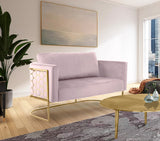 Casa Velvet Contemporary Loveseat - Luxurious Soft Upholstery with Chic Chrome Frame for Modern Spaces