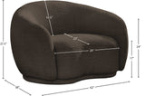 Hyde Cozy Brown Boucle Fabric Chair - Stylish Rounded Back Design for Modern Living Spaces