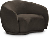 Hyde Cozy Brown Boucle Fabric Chair - Stylish Rounded Back Design for Modern Living Spaces