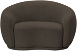 Hyde Cozy Brown Boucle Fabric Chair - Stylish Rounded Back Design for Modern Living Spaces