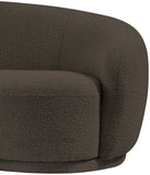 Hyde Cozy Brown Boucle Fabric Chair - Stylish Rounded Back Design for Modern Living Spaces
