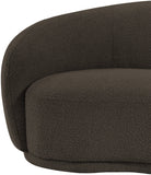 Hyde Cozy Brown Boucle Fabric Chair - Stylish Rounded Back Design for Modern Living Spaces