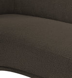 Hyde Cozy Brown Boucle Fabric Chair - Stylish Rounded Back Design for Modern Living Spaces