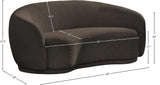 Hyde Brown Boucle Fabric Loveseat - Cozy Chic Design, Plush Comfort & Stylish Modern Appeal for Your Space