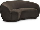 Hyde Brown Boucle Fabric Loveseat - Cozy Chic Design, Plush Comfort & Stylish Modern Appeal for Your Space