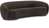 Hyde Brown Boucle Fabric Sofa - Chic Rounded Design for Modern Living, Plush Comfort & Style!